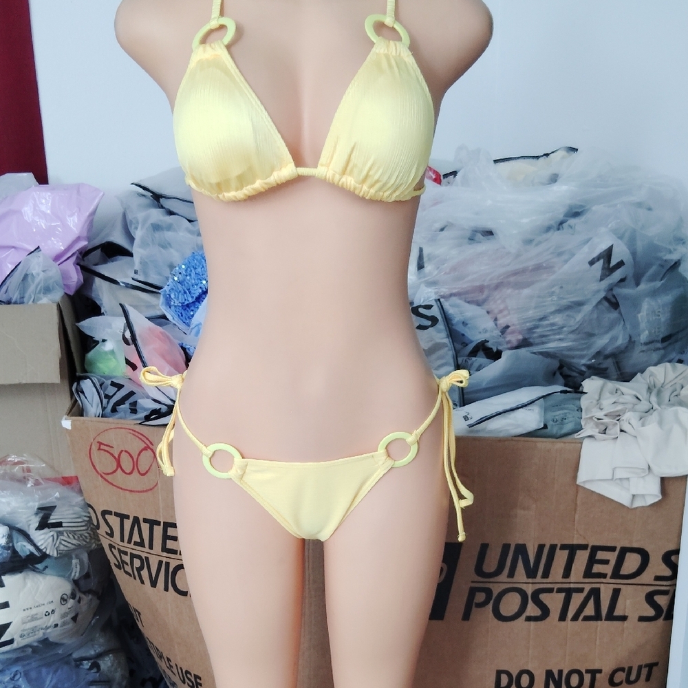 SHEIN Yellow Bikini Set Classic Swimwear